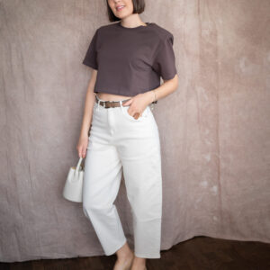 Jeansy Balloon kremowe