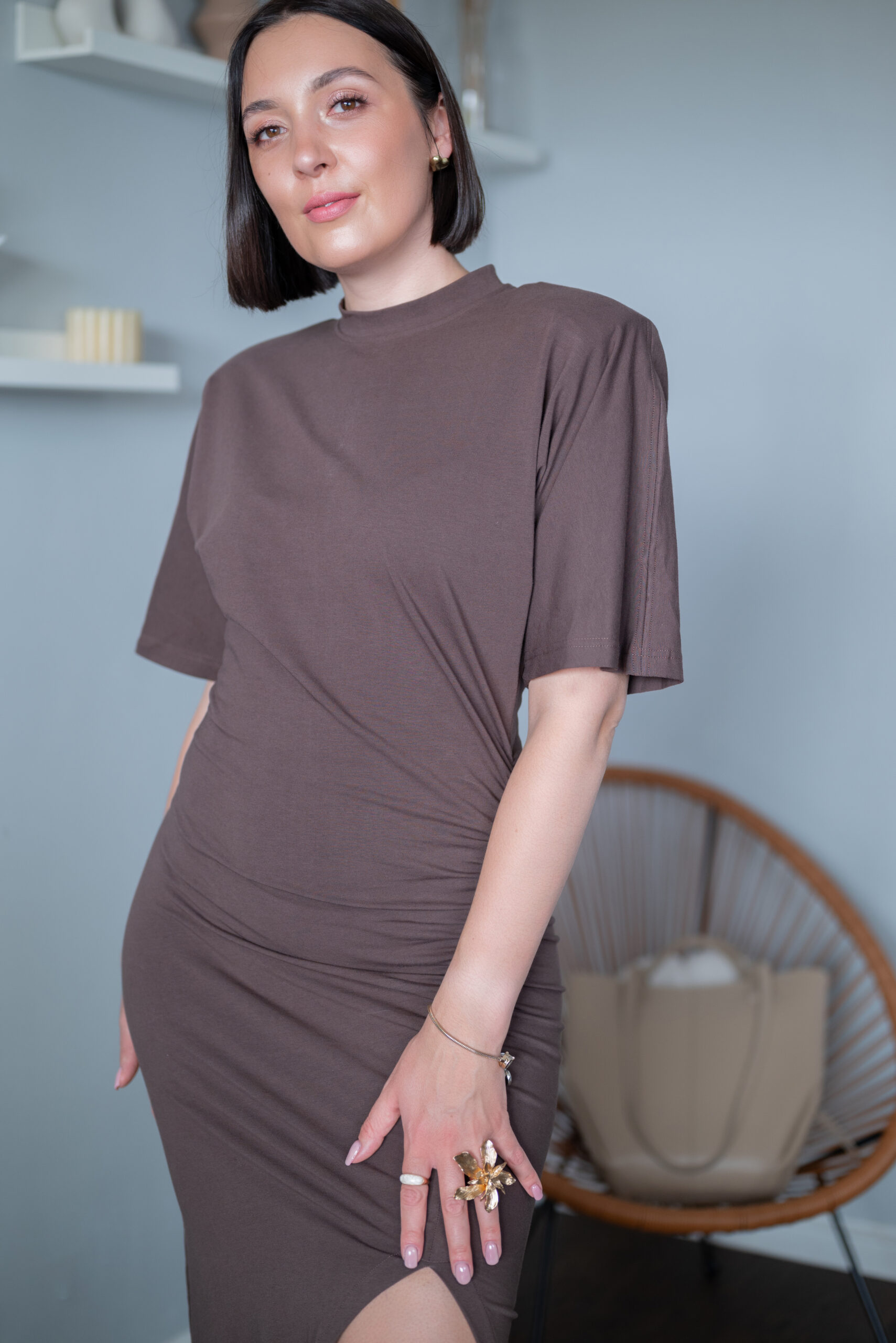 Sukienka Gabriele czekoladowa - obrazek 4