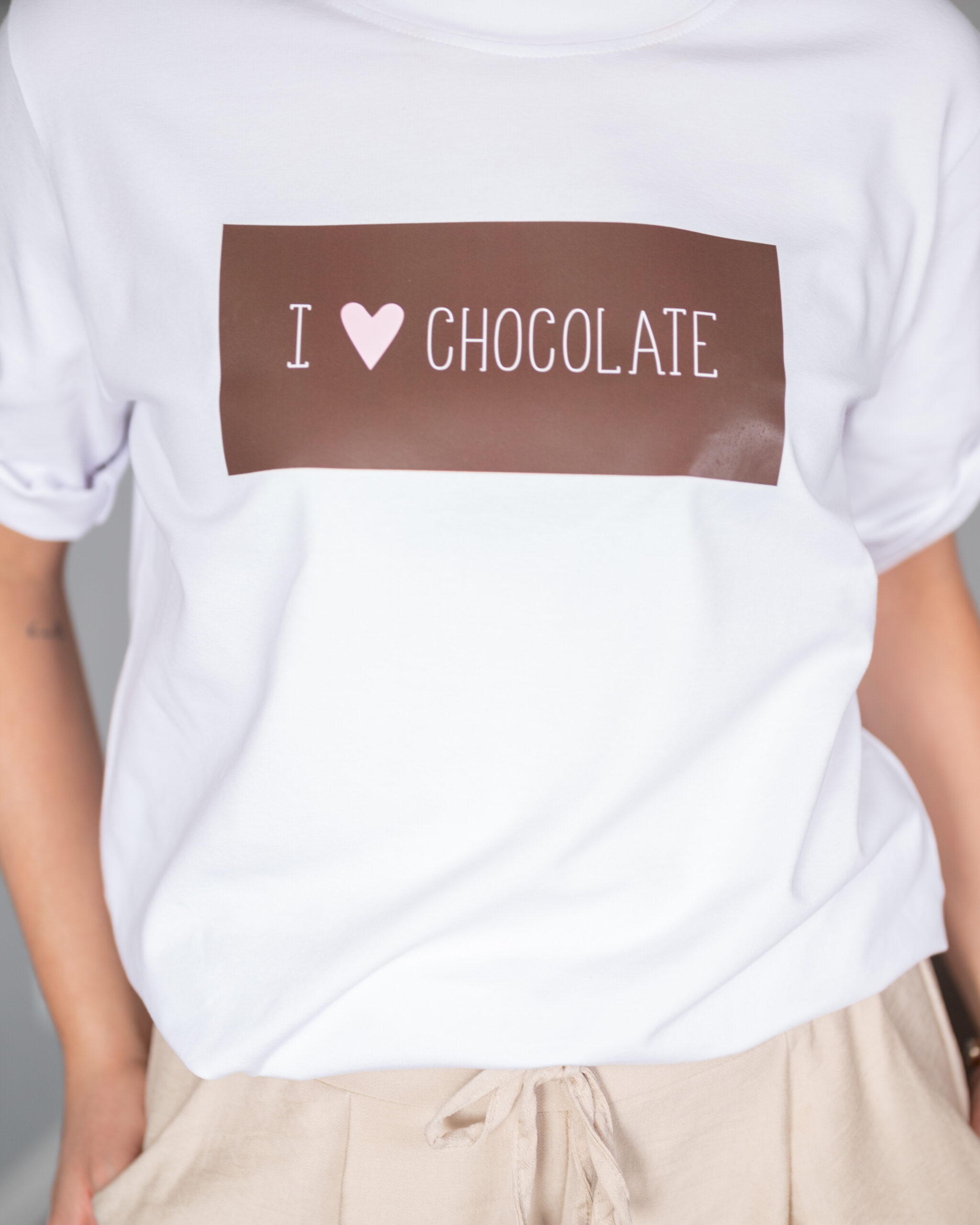 T-shirt “Love Chocolate” biały - obrazek 5