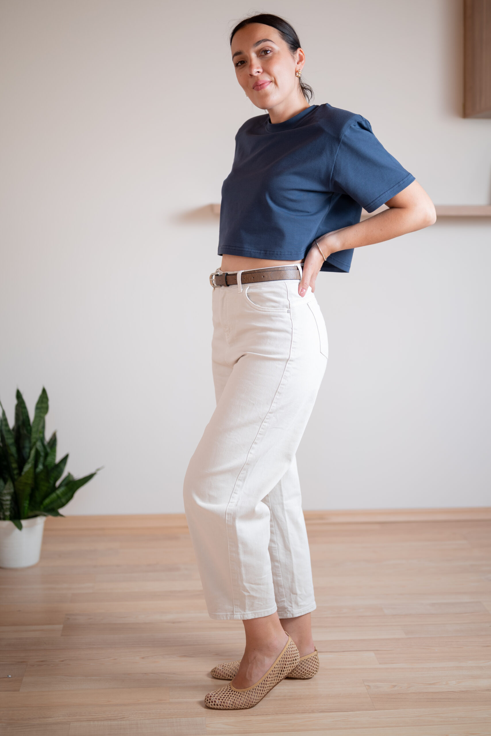 T-shirt Samanta Cropp Granatowy - obrazek 9