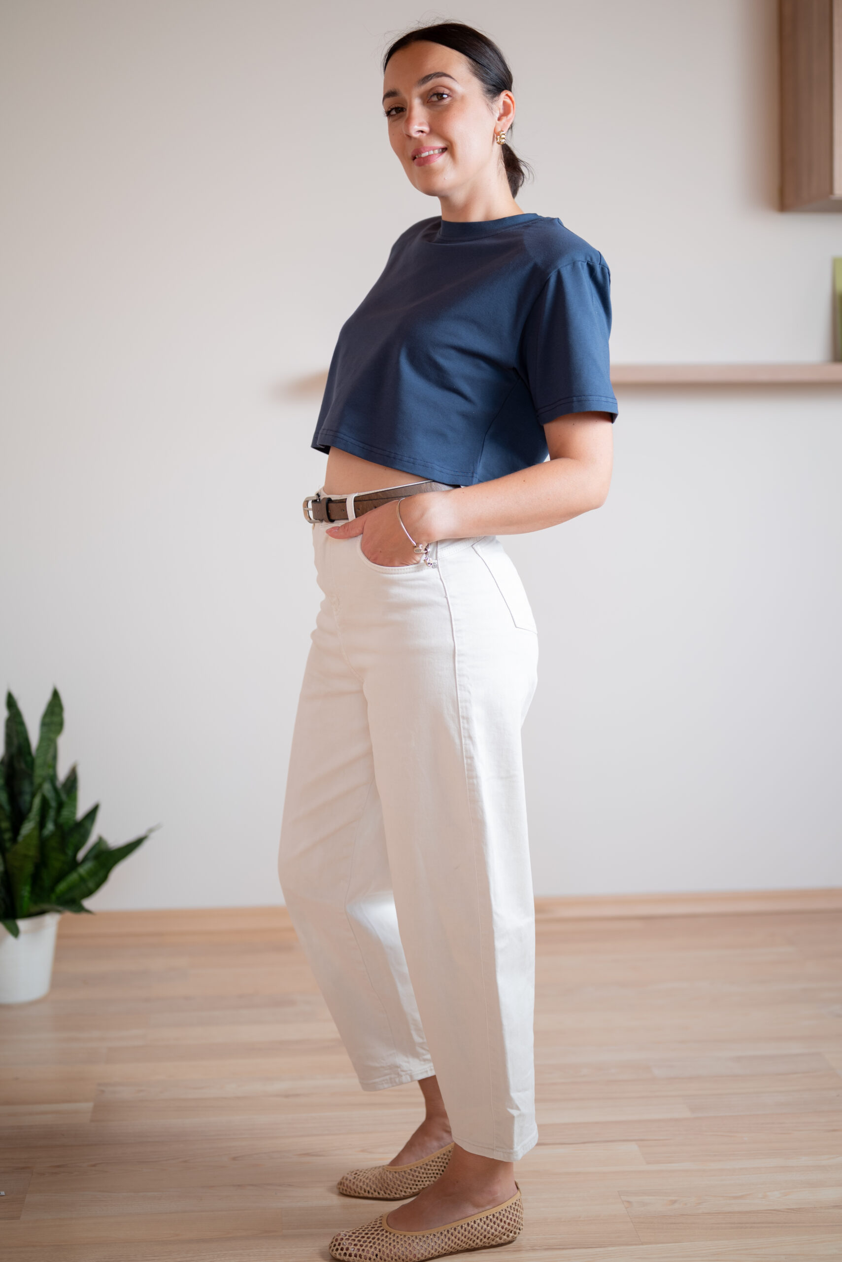 T-shirt Samanta Cropp Granatowy - obrazek 6