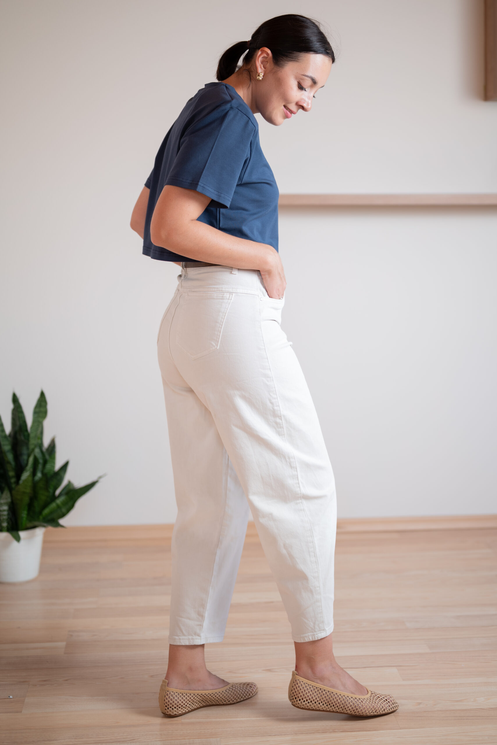 T-shirt Samanta Cropp Granatowy - obrazek 7