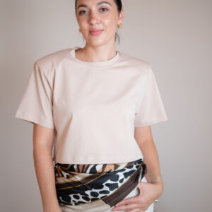 T-shirt Samanta Cropp Beżowy