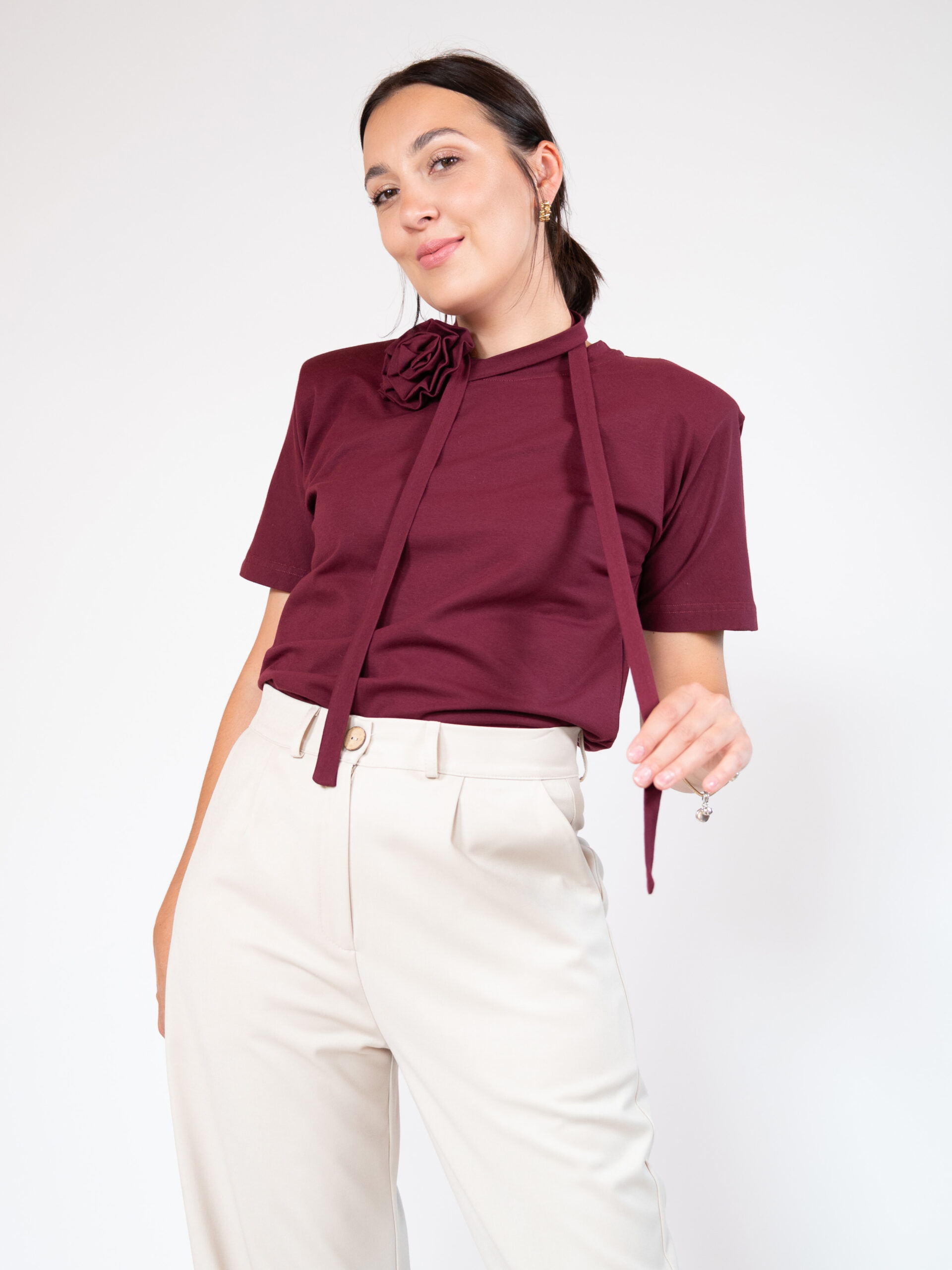 T-shirt ROSA bordowy - obrazek 4