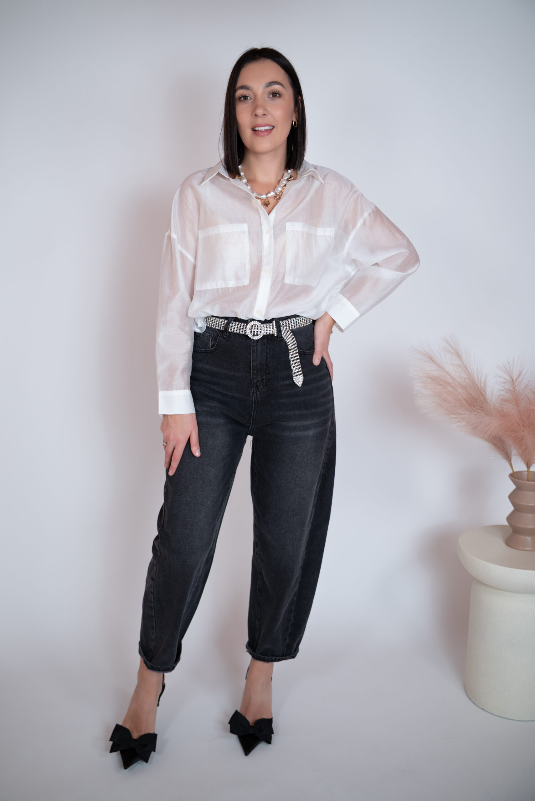 Jeansy Balloon fit czarne