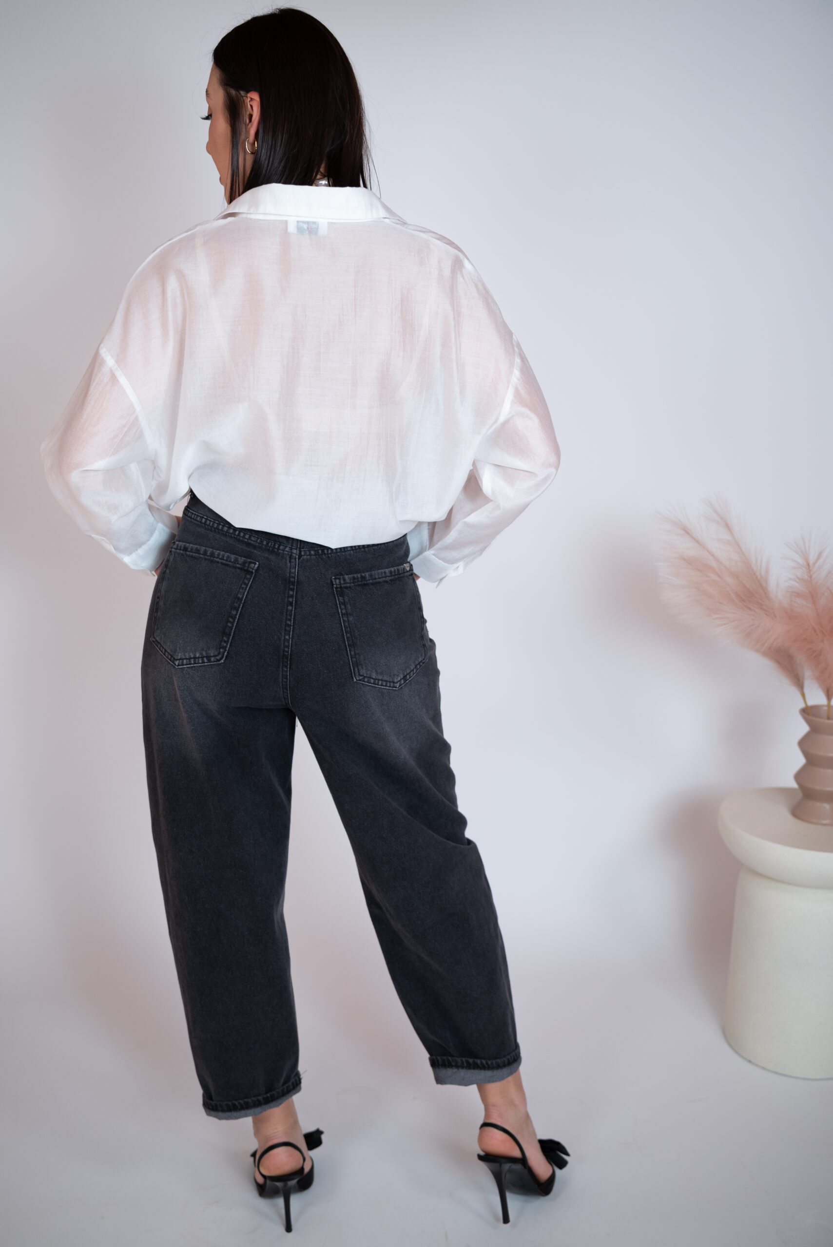 Jeansy Balloon fit czarne - obrazek 13