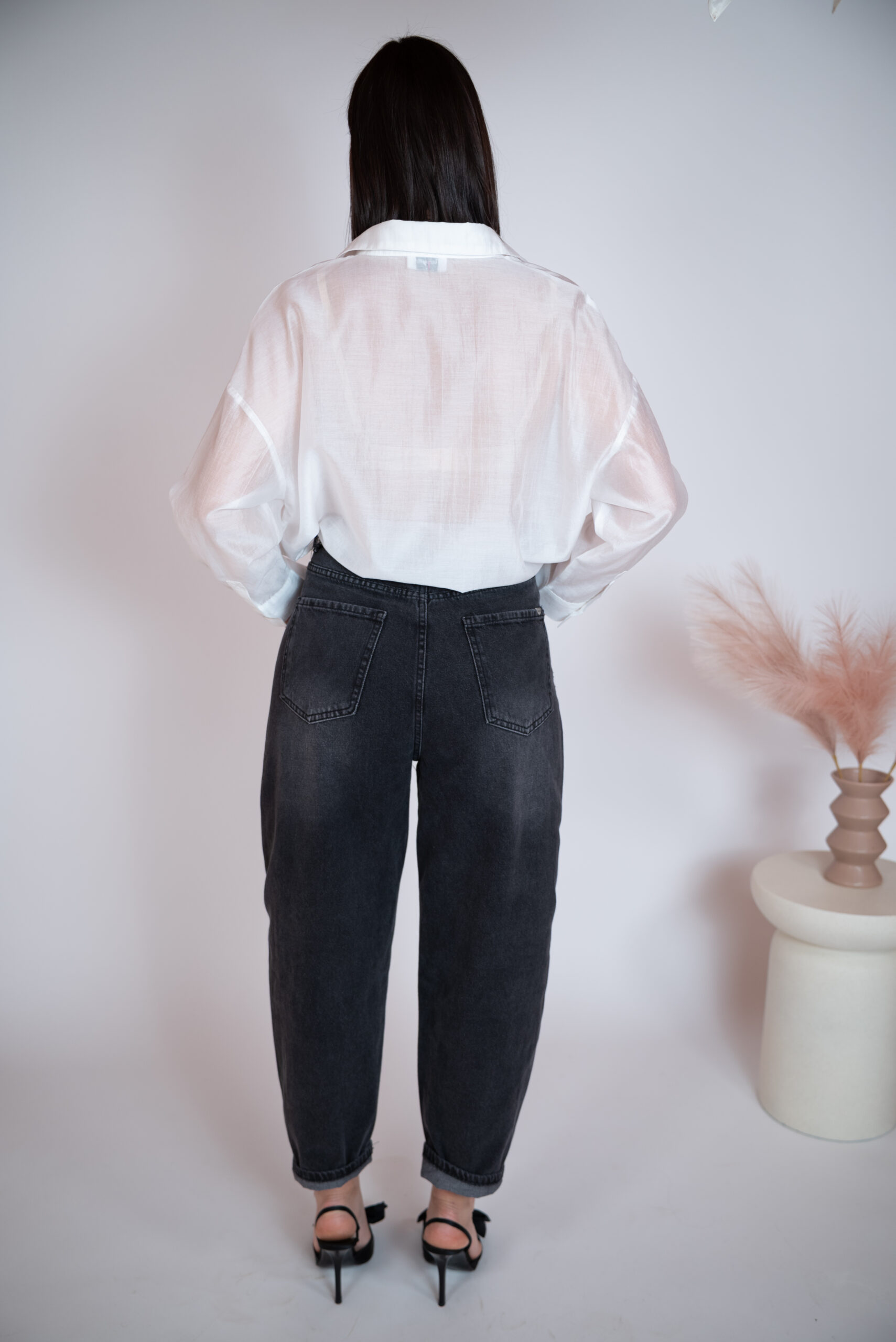 Jeansy Balloon fit czarne - obrazek 14