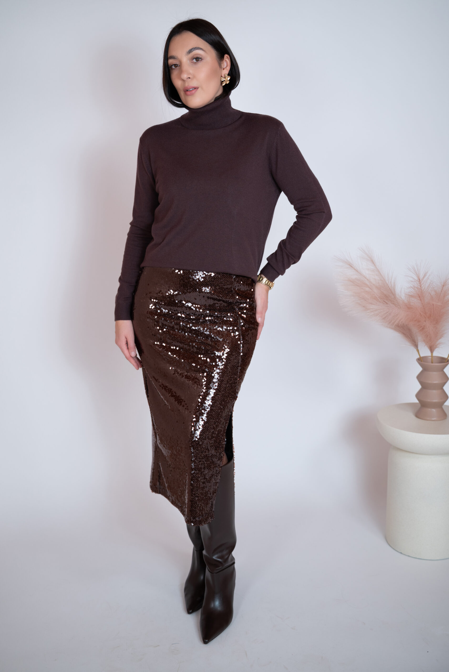 Golf wiskozowy Gaja czekoladowy - obrazek 6