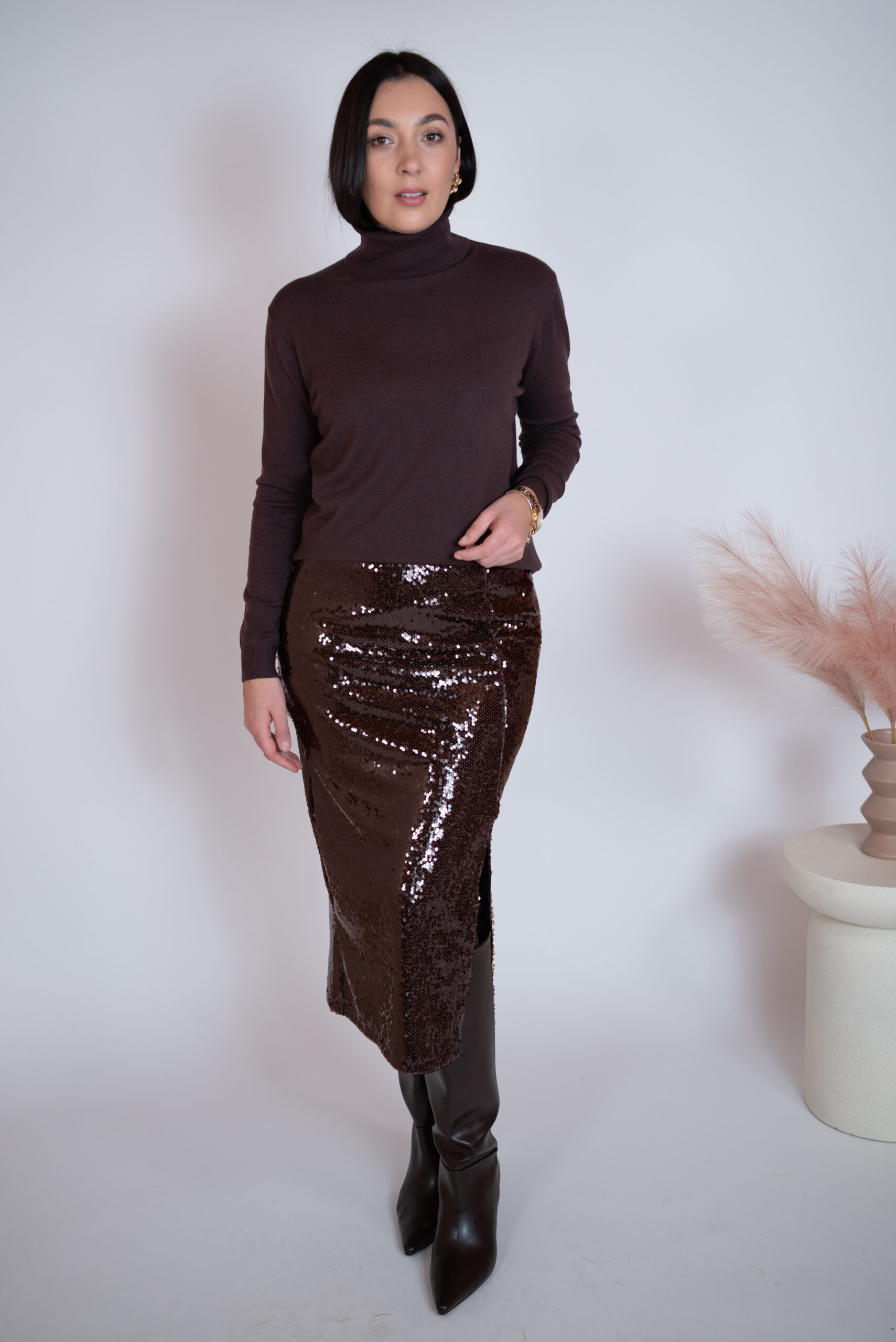 Golf wiskozowy Gaja czekoladowy - obrazek 5