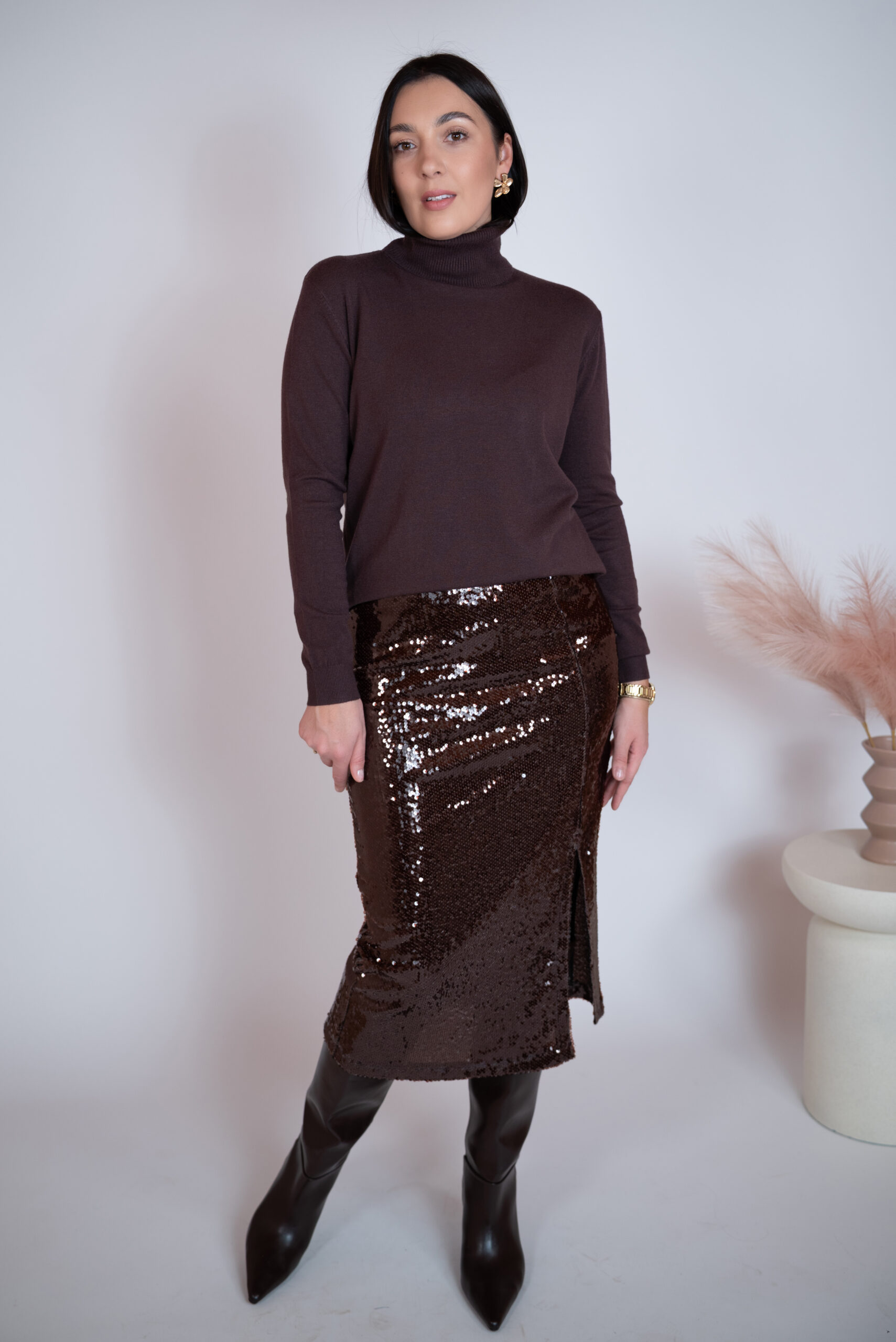 Golf wiskozowy Gaja czekoladowy - obrazek 4