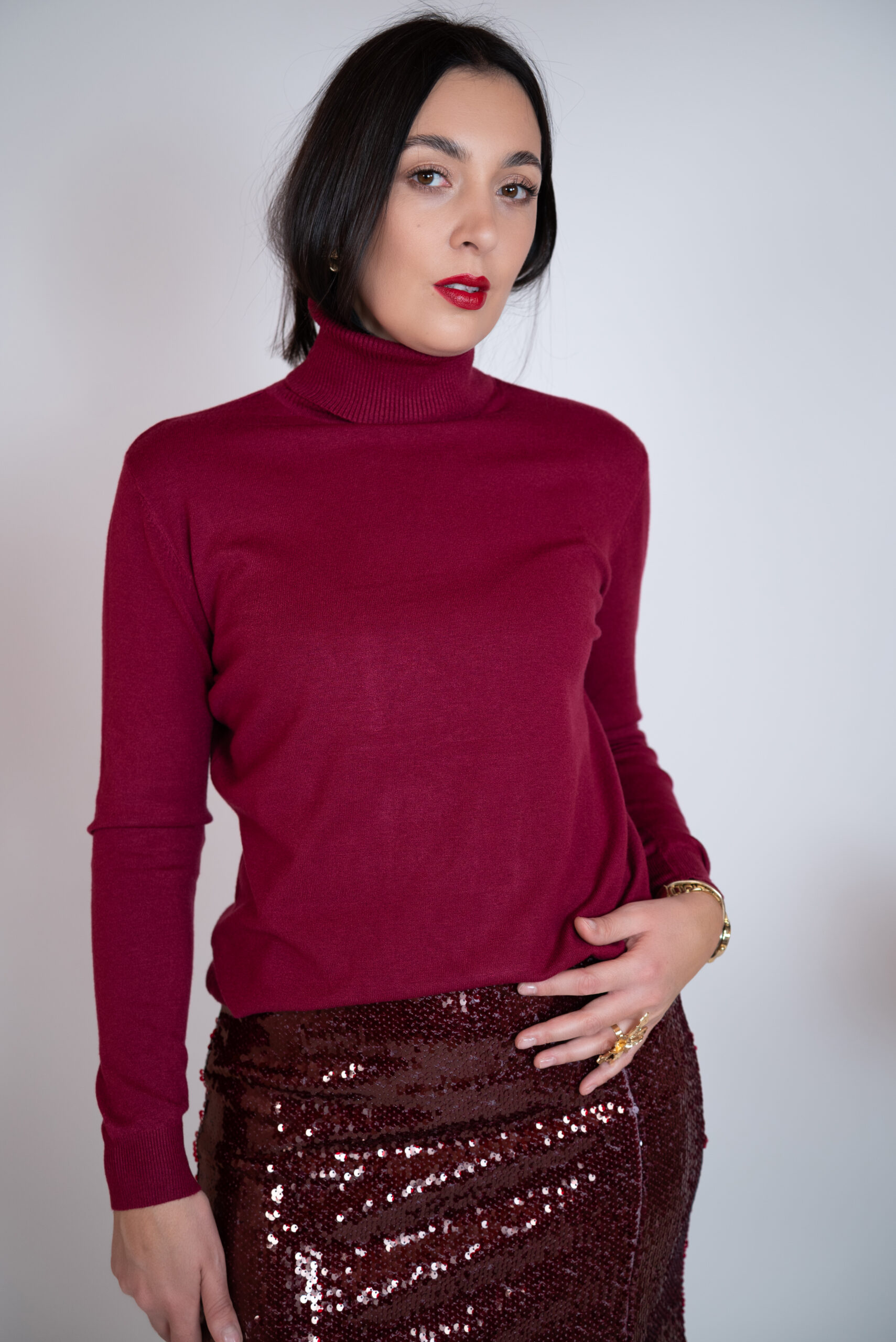 Golf wiskozowy Gaja bordowy - obrazek 4