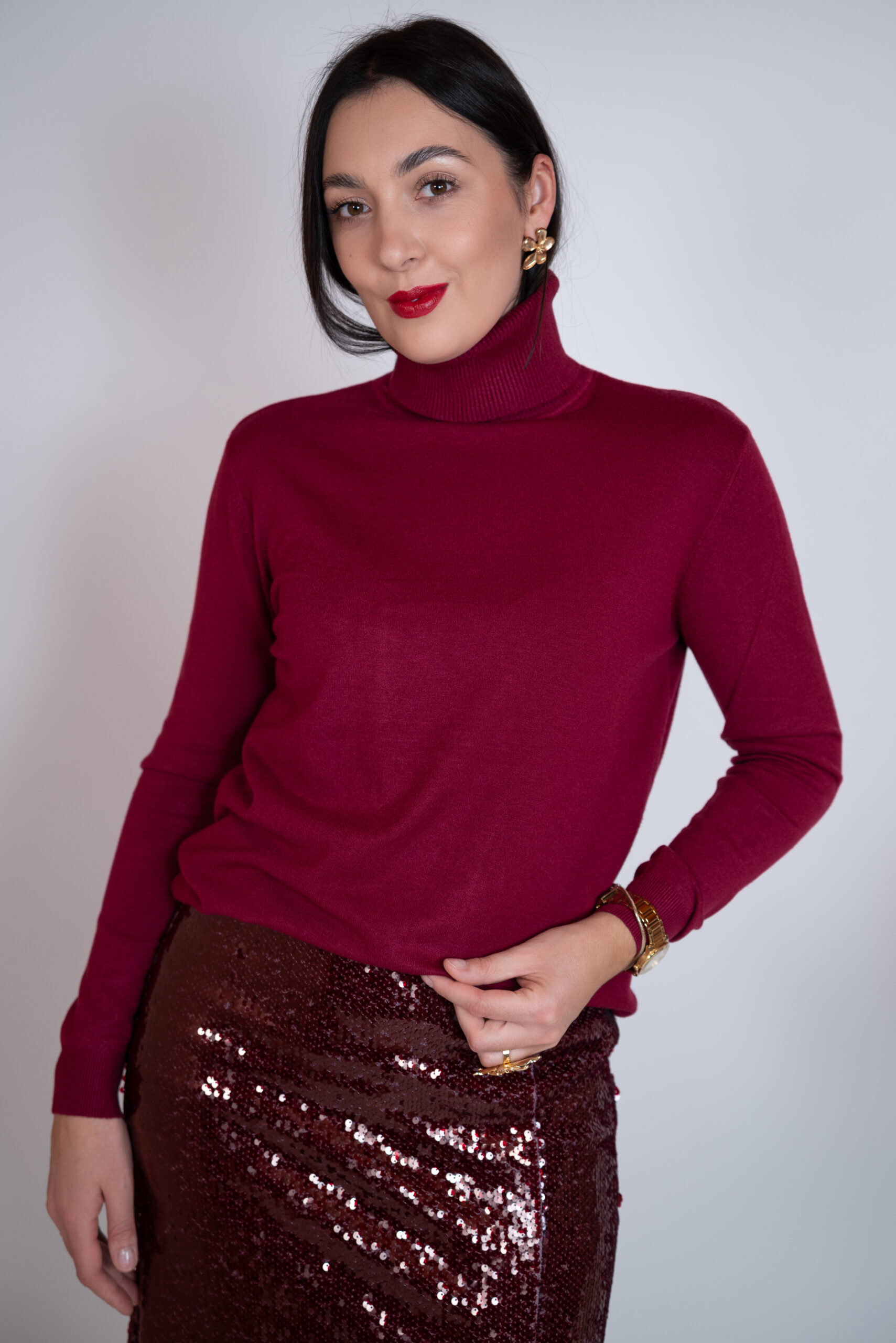 Golf wiskozowy Gaja bordowy - obrazek 5