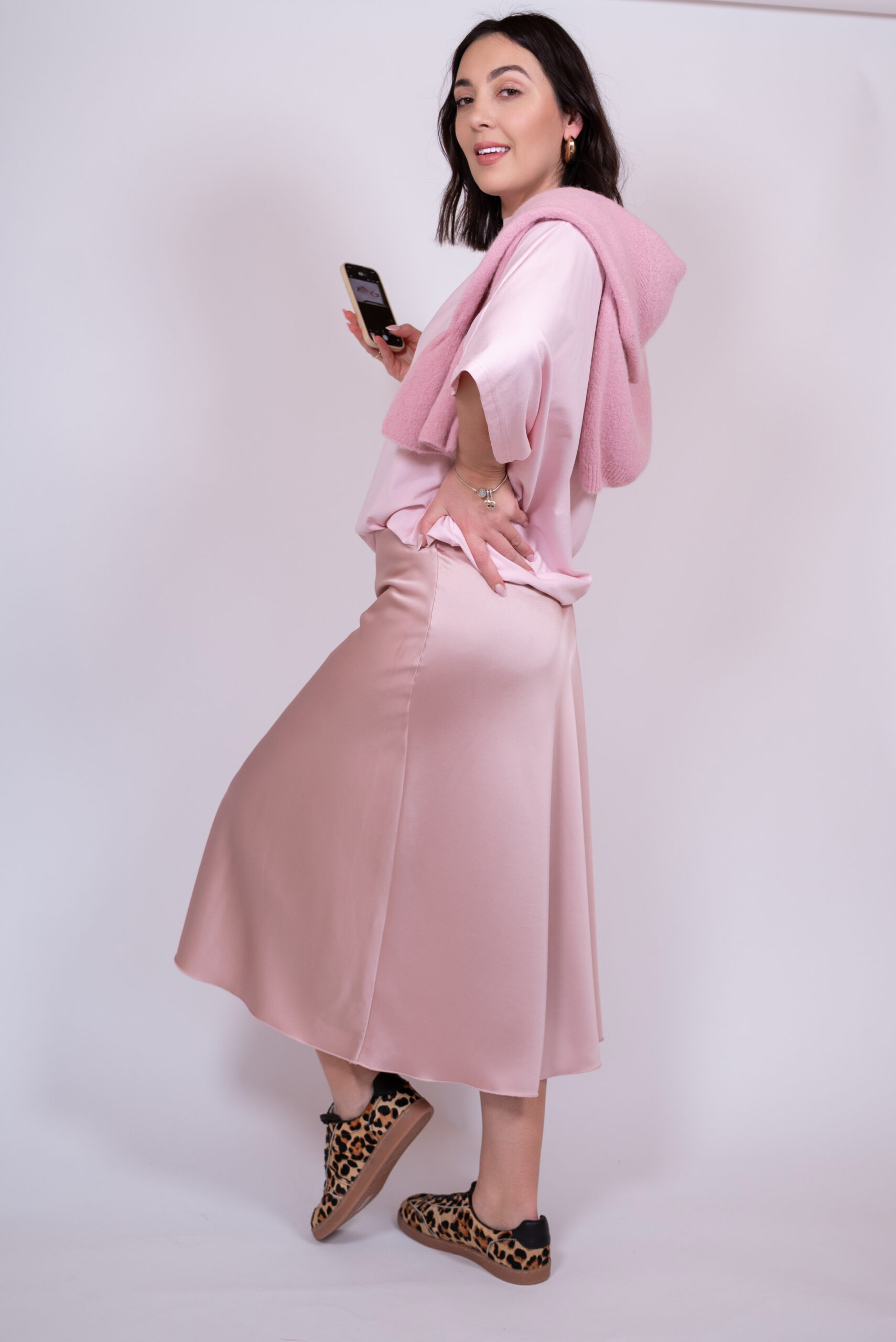 Spódnica Sana pudrowy róż - obrazek 2