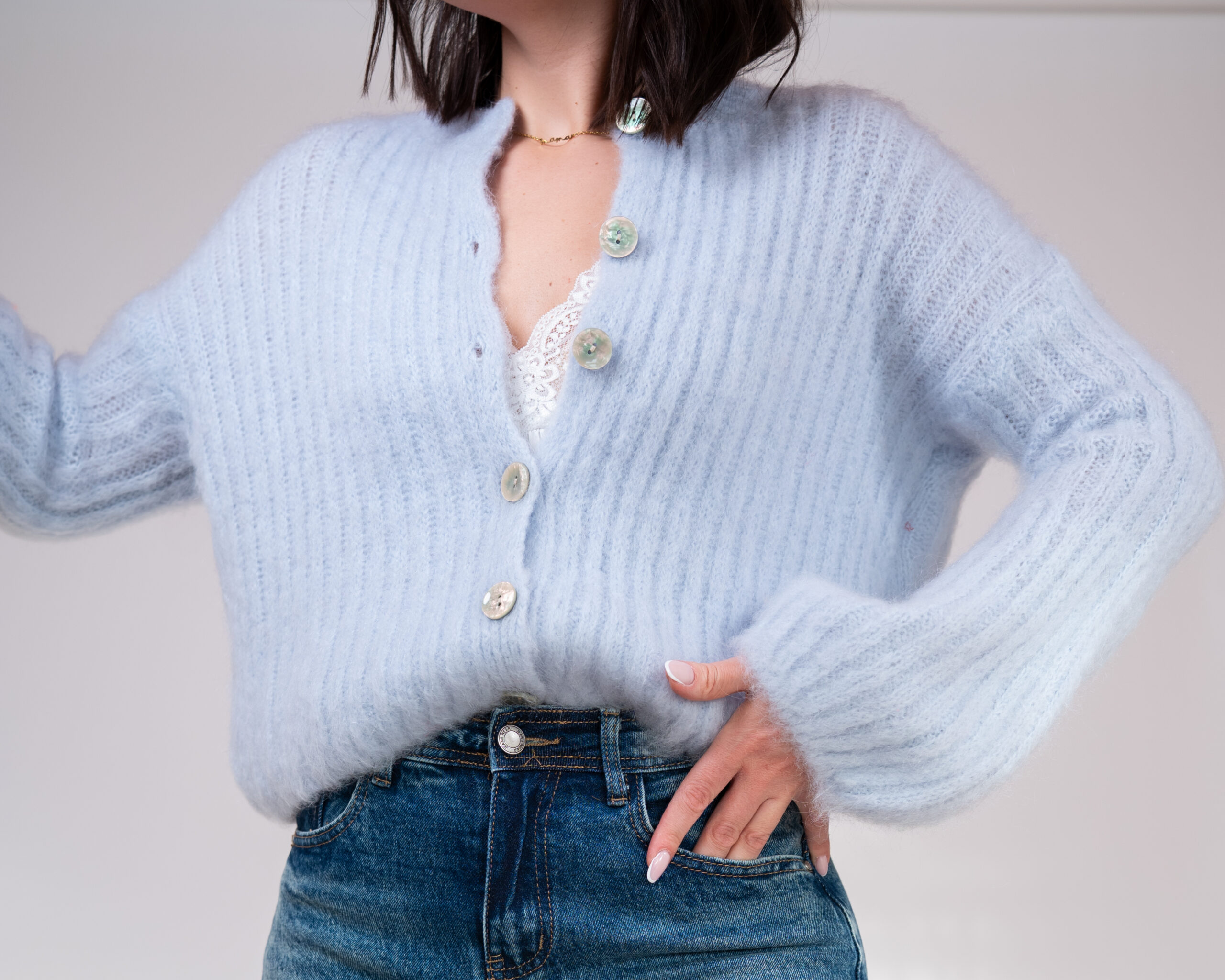 Kardigan ABBY błękitny - obrazek 10