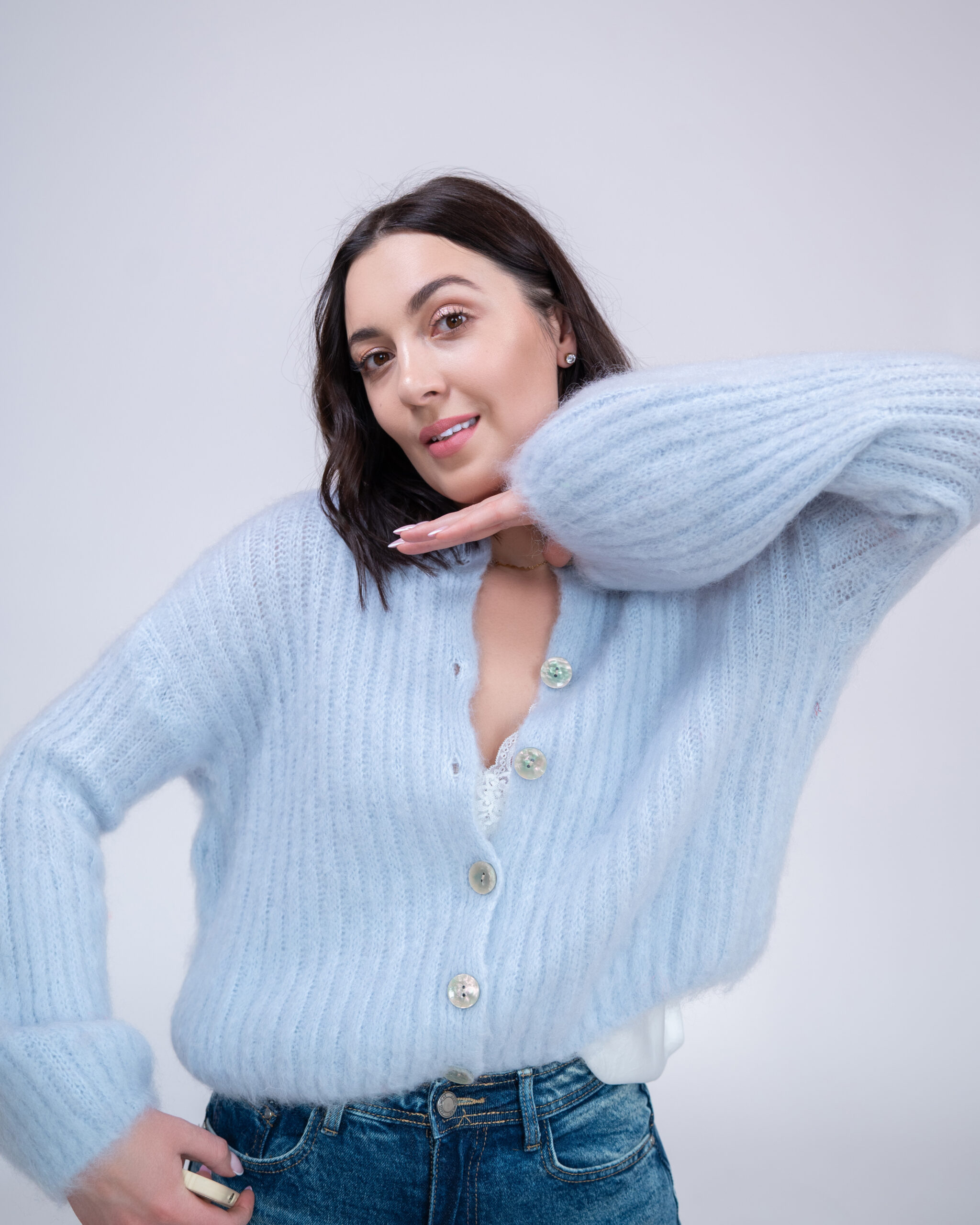 Kardigan ABBY błękitny - obrazek 5