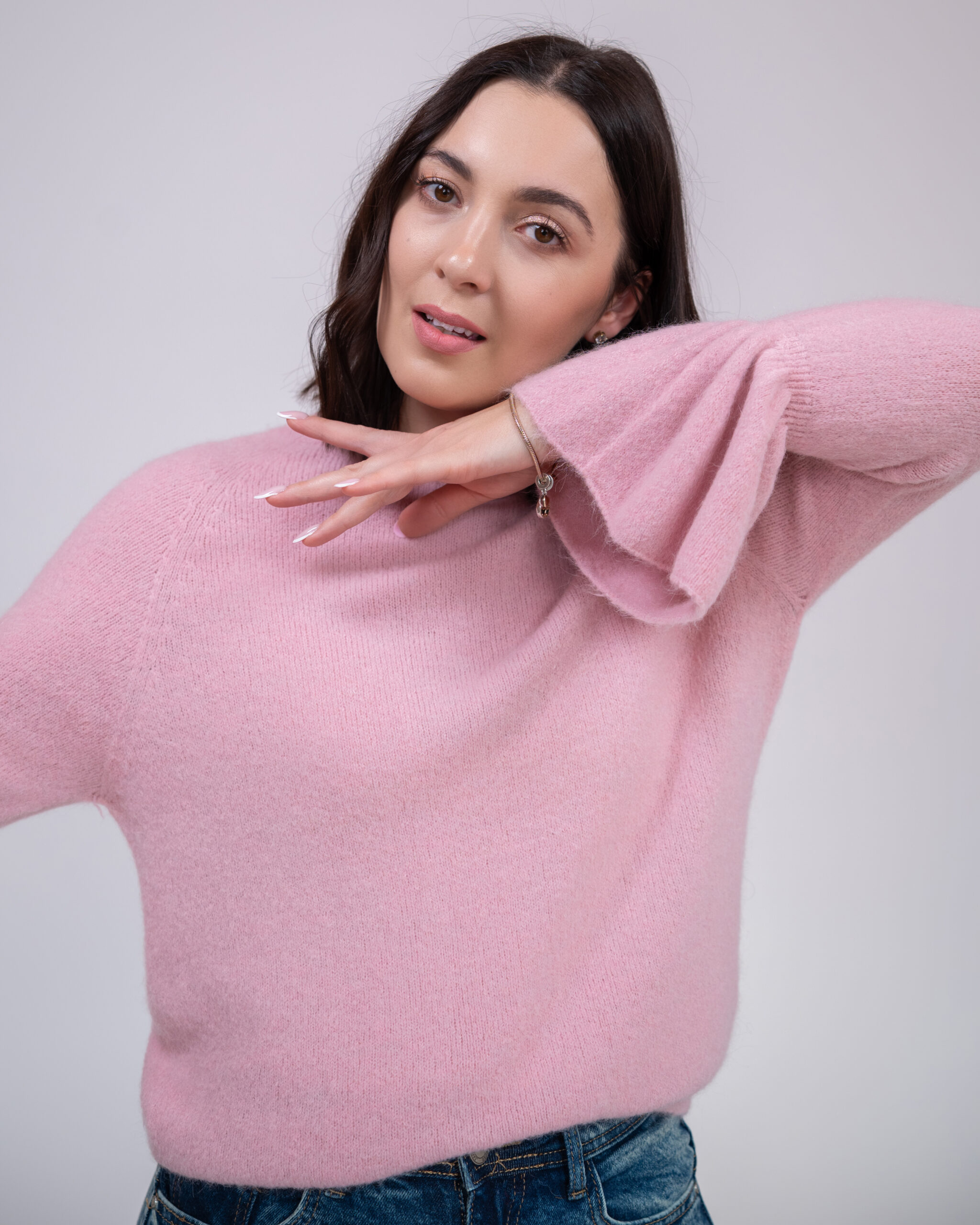 Sweter Kate pudrowy róż - obrazek 3